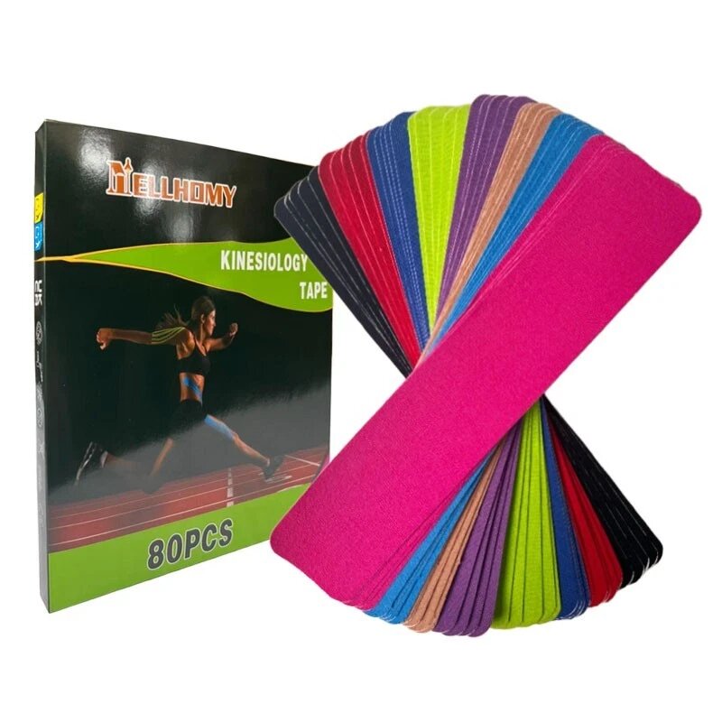 Sports Taping Precut - 80pcs Sports Tape Cotton Elastic Precut