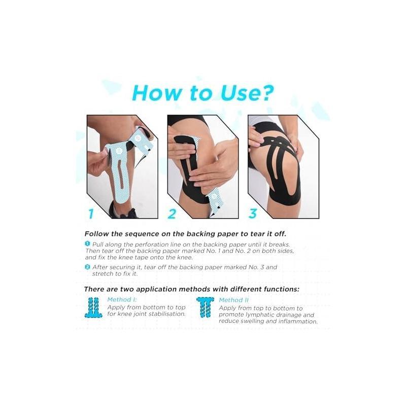 10Pcs Pre-Cut Knee Kinesiology - огляд і ціна Sports Taping Precut